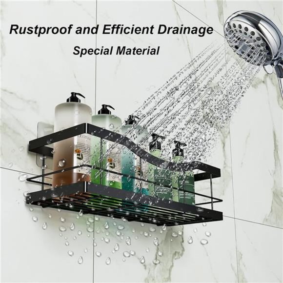 Shower Shelf Deep Caddy 5-Pack basket with Soap Dish Holder, Stainless Steel - Picture 4 of 8